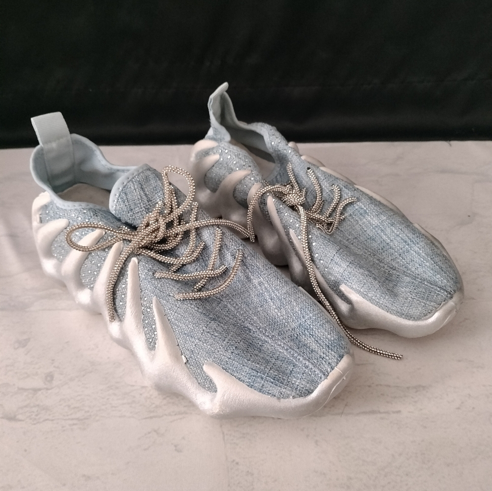 Emma New York Blue Silver Rhinestones Fashion Athletic Sneakers Women's Size 11